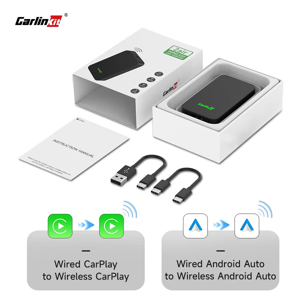 5.0 Carplay Android Auto Wireless Adapter Portable Dongle for OEM Car Radio with Wired Carplay/Android Auto