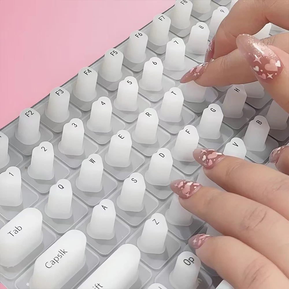 Portable Silicone Keyboard Film Silicone Keyboard Membrane, Laptop Convenient Manicure Typing Protect Long Nails Typing Keyboard
