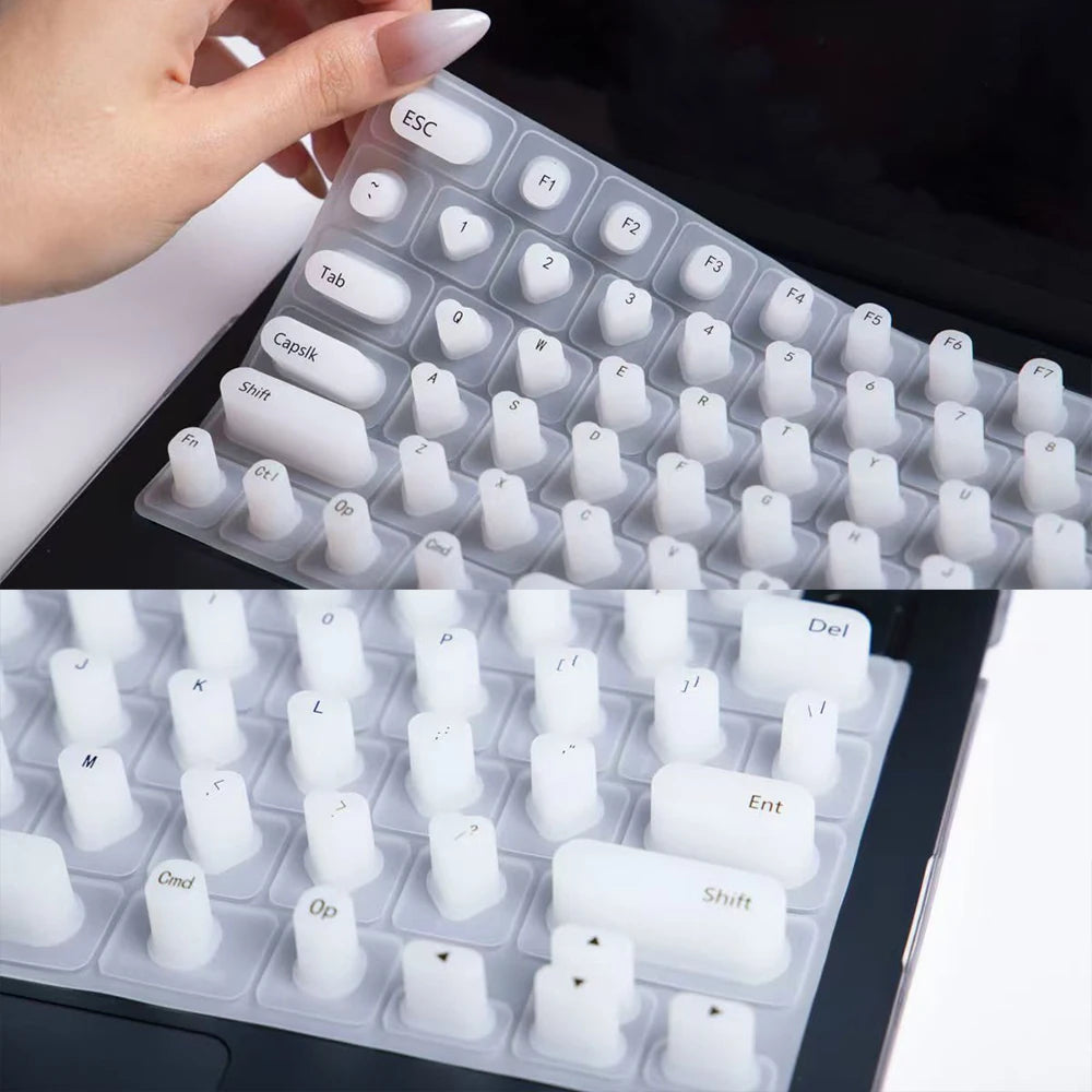 Portable Silicone Keyboard Film Silicone Keyboard Membrane, Laptop Convenient Manicure Typing Protect Long Nails Typing Keyboard