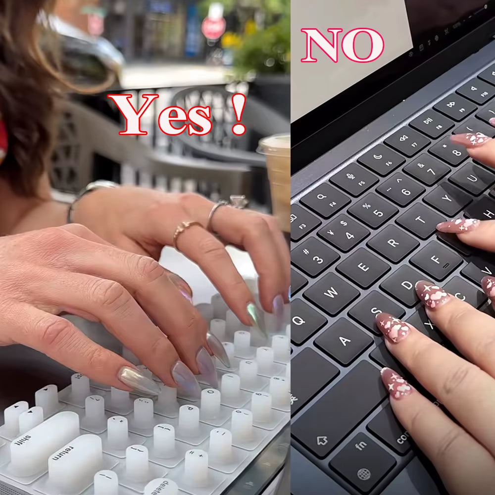 Convenient Long Nails Typing Silicone Keyboard Membrane Waterproof Non-Slip Laptop Keyboard Cover Typing God Protection Nail Art