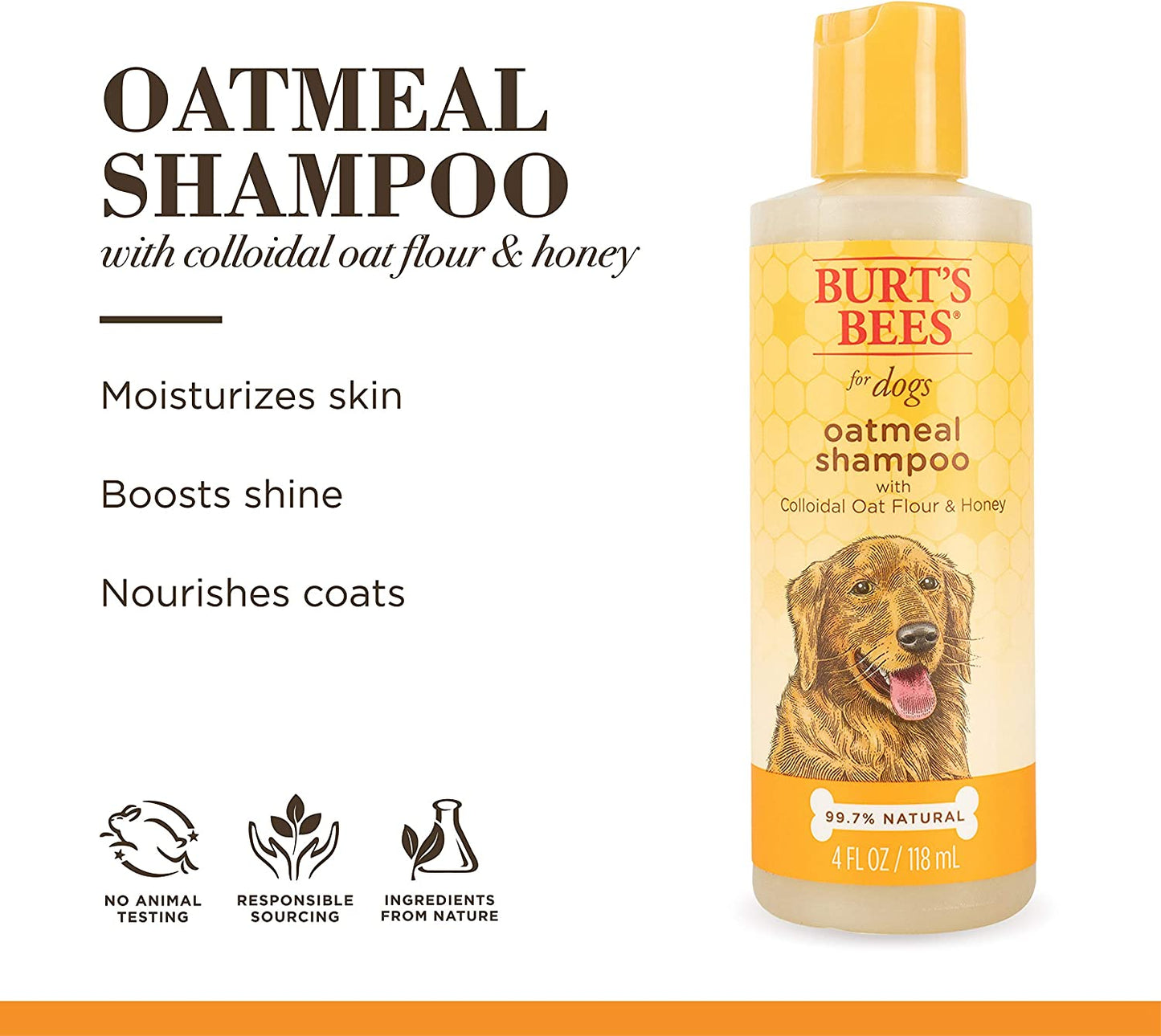 Champú Natural Avena Para Perros Con Harina De Avena Coloidal Miel Para Calmar