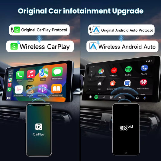 5.0 Carplay Android Auto Wireless Adapter Portable Dongle for OEM Car Radio with Wired Carplay/Android Auto