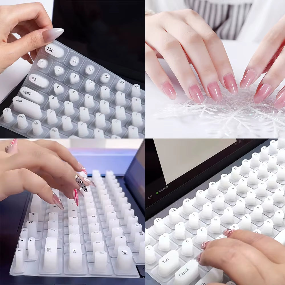 Convenient Long Nails Typing Silicone Keyboard Membrane Waterproof Non-Slip Laptop Keyboard Cover Typing God Protection Nail Art