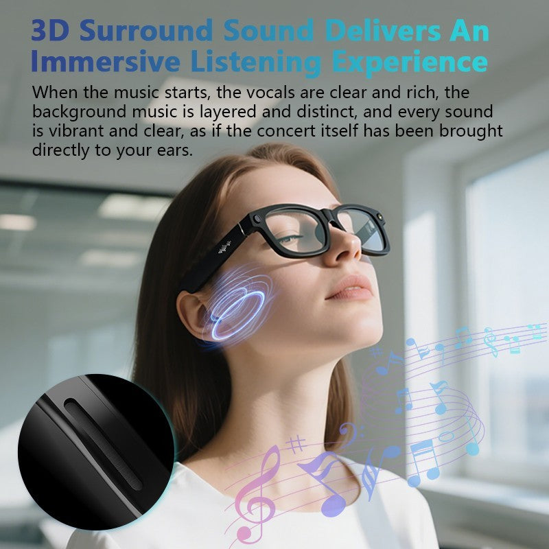 Men AI Smart Glasses 8MP Camera 4K HD Video Recorde Polarized Sunglasses Lenses