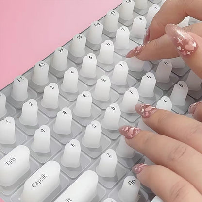 Portable Silicone Keyboard Film Silicone Keyboard Membrane, Laptop Convenient Manicure Typing Protect Long Nails Typing Keyboard