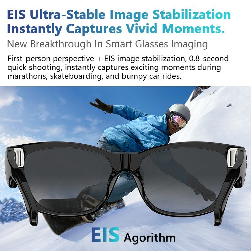 Men AI Smart Glasses 8MP Camera 4K HD Video Recorde Polarized Sunglasses Lenses