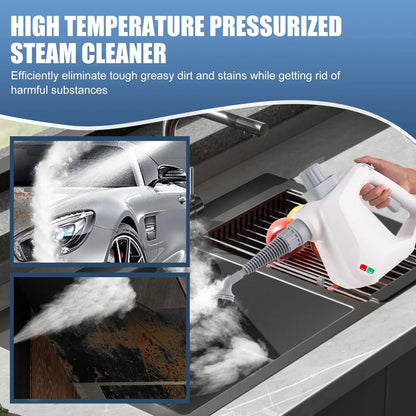Handheld Steam Cleaner, Steamer for Cleaning, 10 in 1 Portable High Pressure Steam Upholstery Cleaner, Pressurized Steam Cleaner for Home Use, Furniture, Car, Sofa, Bathroom, Grill, Tile
