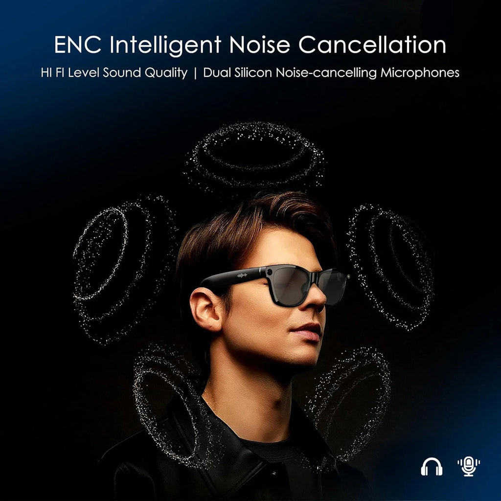 Men AI Smart Glasses 8MP Camera 4K HD Video Recorde Polarized Sunglasses Lenses